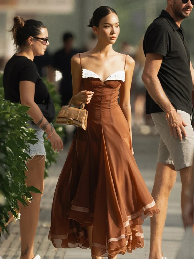 Gianna Floating Chiffon Dress, view 4 - Elena Harper