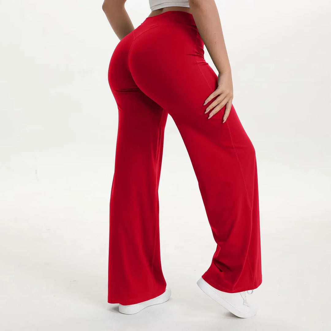 High-waisted wide-leg fluid yoga pants for women
