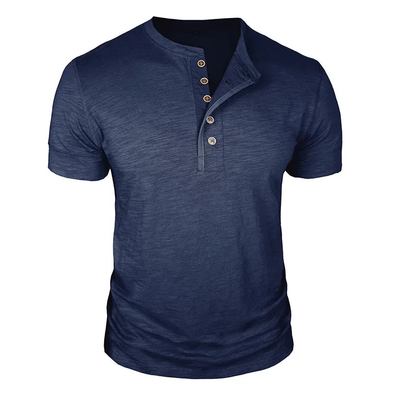 LAURENT MONACO | BUTTON-PLACKET T-SHIRT FOR MEN