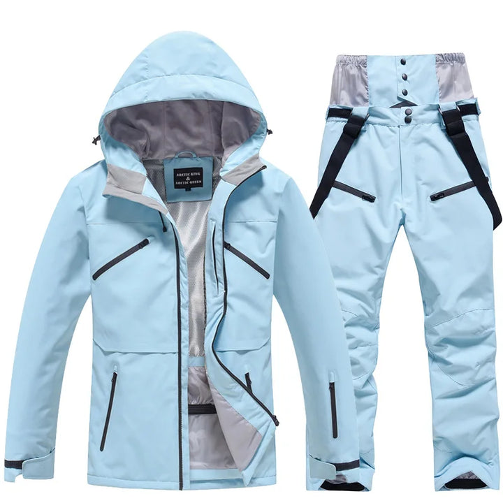 Unisex Insulated Winter Ski Suit – Breathable Jacket and Pants for Snowboarding