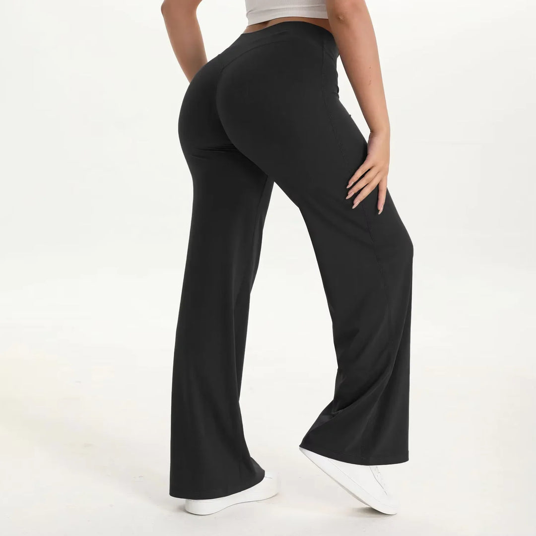 High-waisted wide-leg fluid yoga pants for women