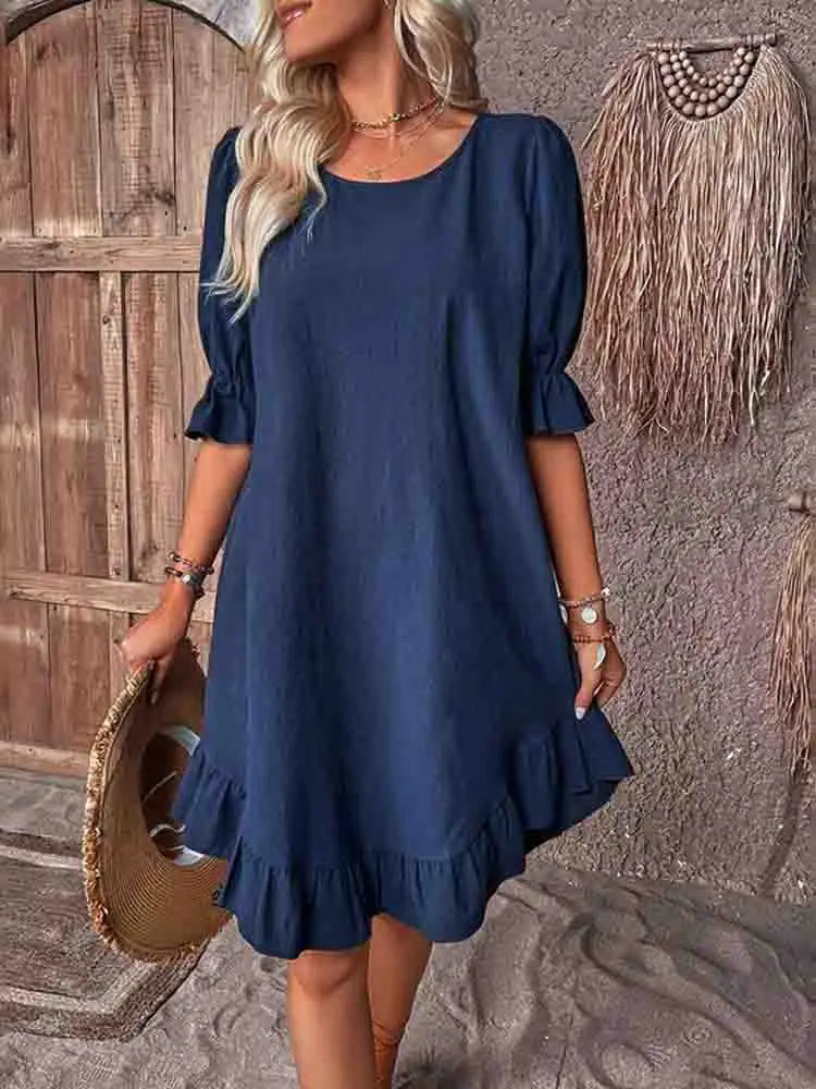 Sally Summer dress with ruffles, view 5 - Elena Harper