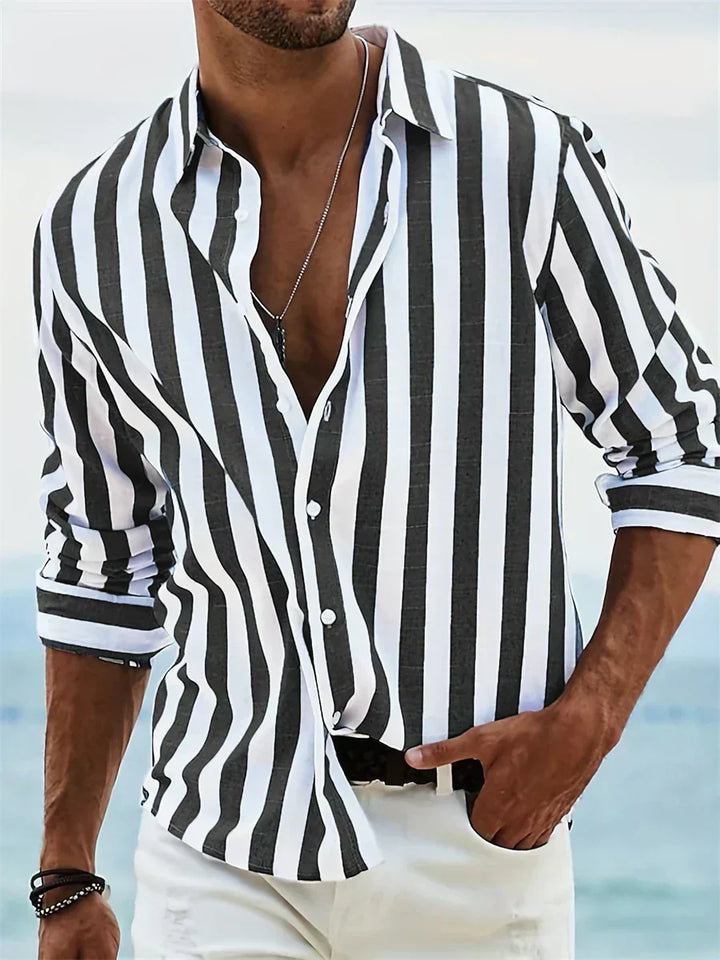 Leonard | Men's Striped Relaxed-Fit Summer Casual Shirt