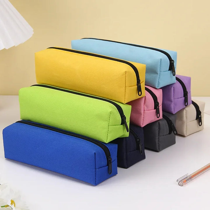 Small solid color zipper pouch Pencil case Kawaii mini pencil case for school and office, view 5 - Elena Harper