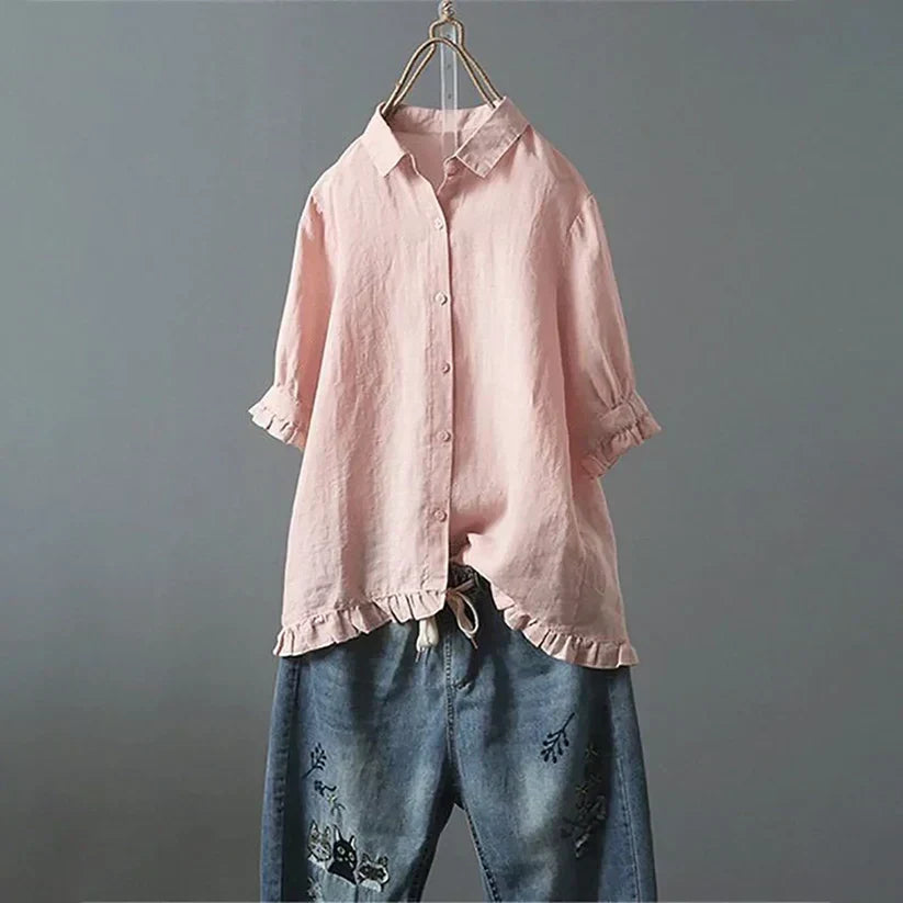 ANNA Ruffled Daily Top, view 5 - Elena Harper