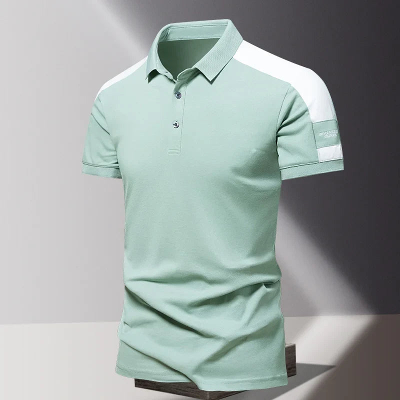 Geofredo Smooth Cotton Polo, view 9 - Elena Harper