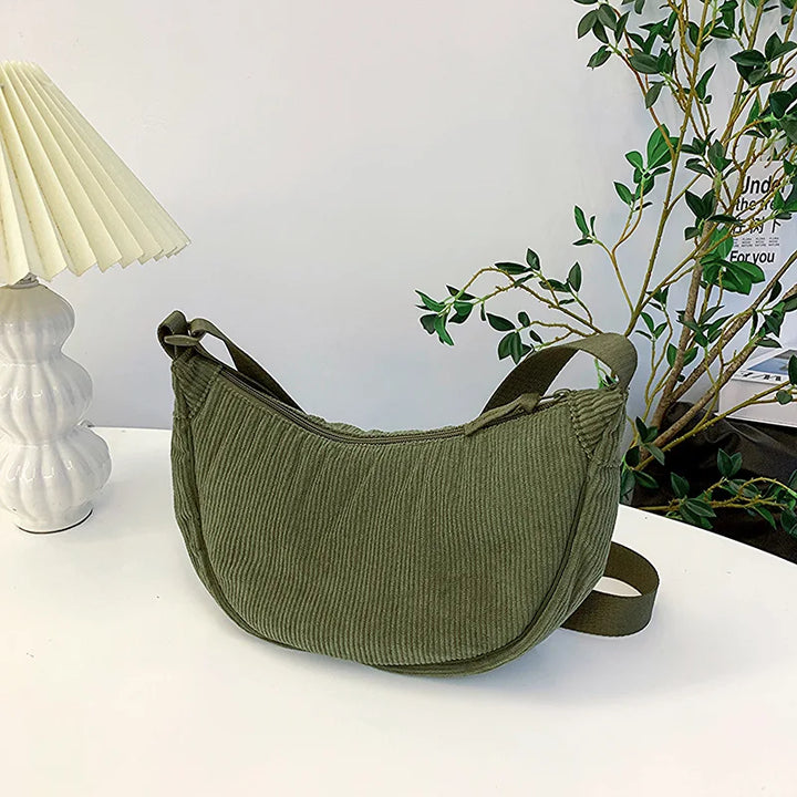 Premium Corduroy Shoulder Bag for Women – Small Shoulder Bag