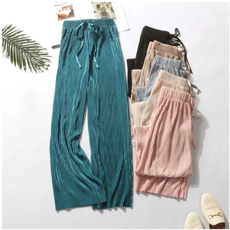 WIDE PLEATED PANTS FOR WOMEN