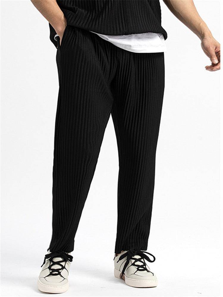 Emma & Rose Manhattan Hamish Pisa Ribbed Cotton Pantalon, front view showing tailored fit and ribbed texture in natural fabric.