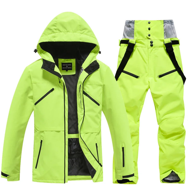 Unisex Insulated Winter Ski Suit – Breathable Jacket and Pants for Snowboarding