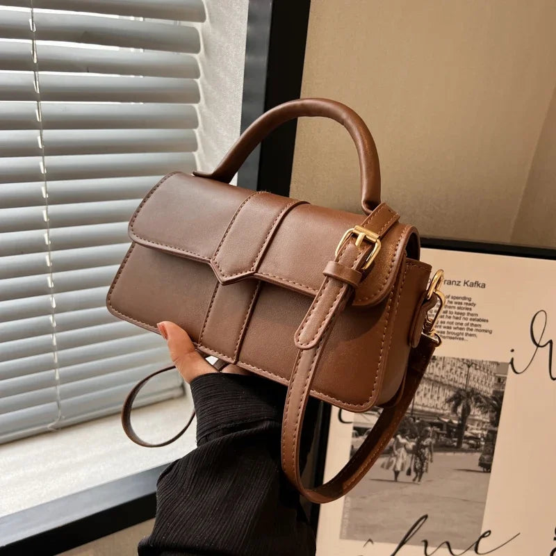 Vintage Leather Crossbody Bag for Women