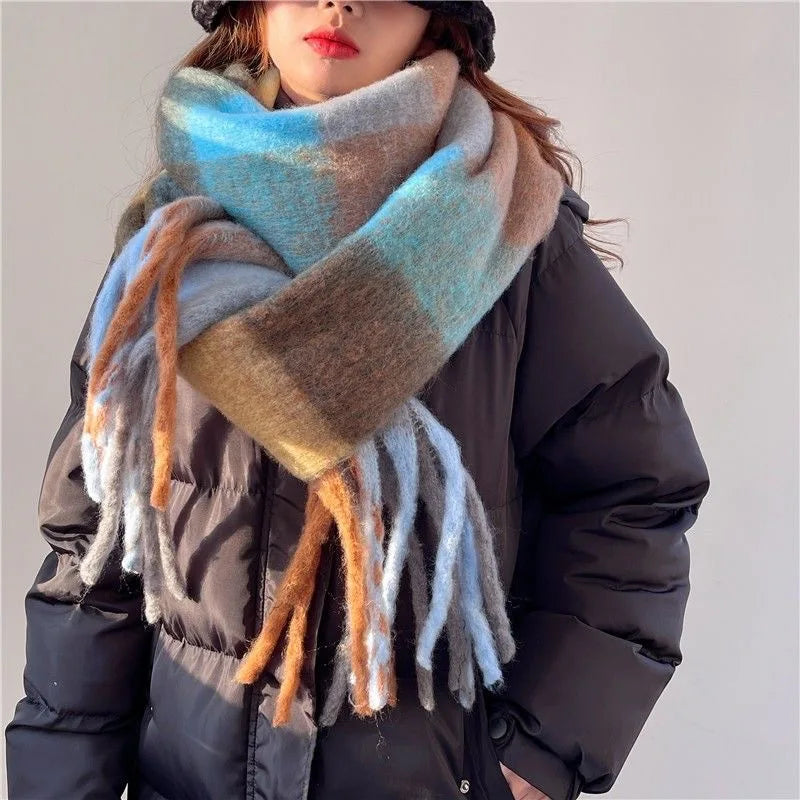 Scarvello Thick Warm Colored Wool Scarf, view 5 - Elena Harper
