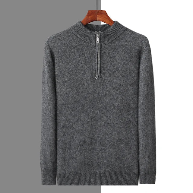 Emma & Rose cashmere zip-up sweater — premium knitwear