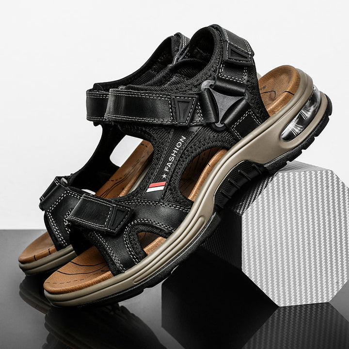 Breon Stylish Leather Sandals, view 3 - Elena Harper