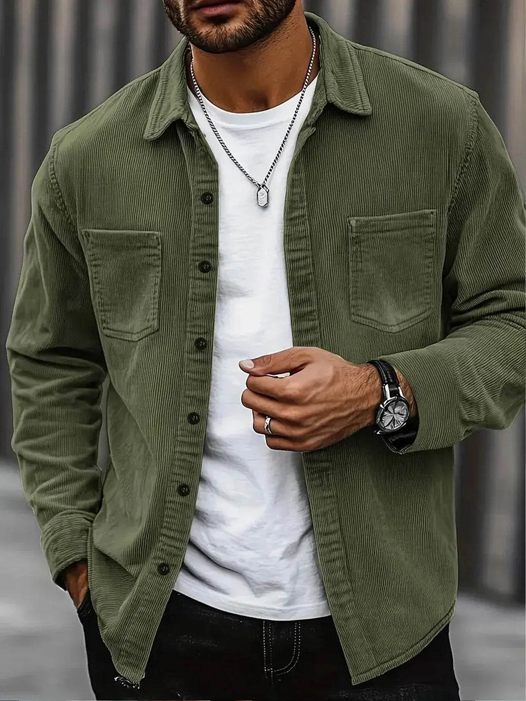 LAURENT MONACO | CORDUROY SHIRT JACKET FOR MEN