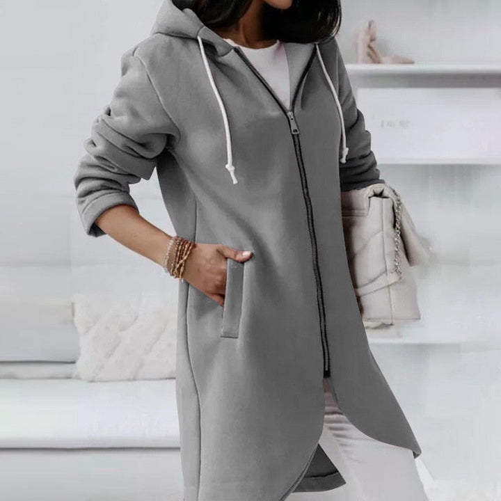 Mid-Length Jacket with Hood, view 6 - Elena Harper