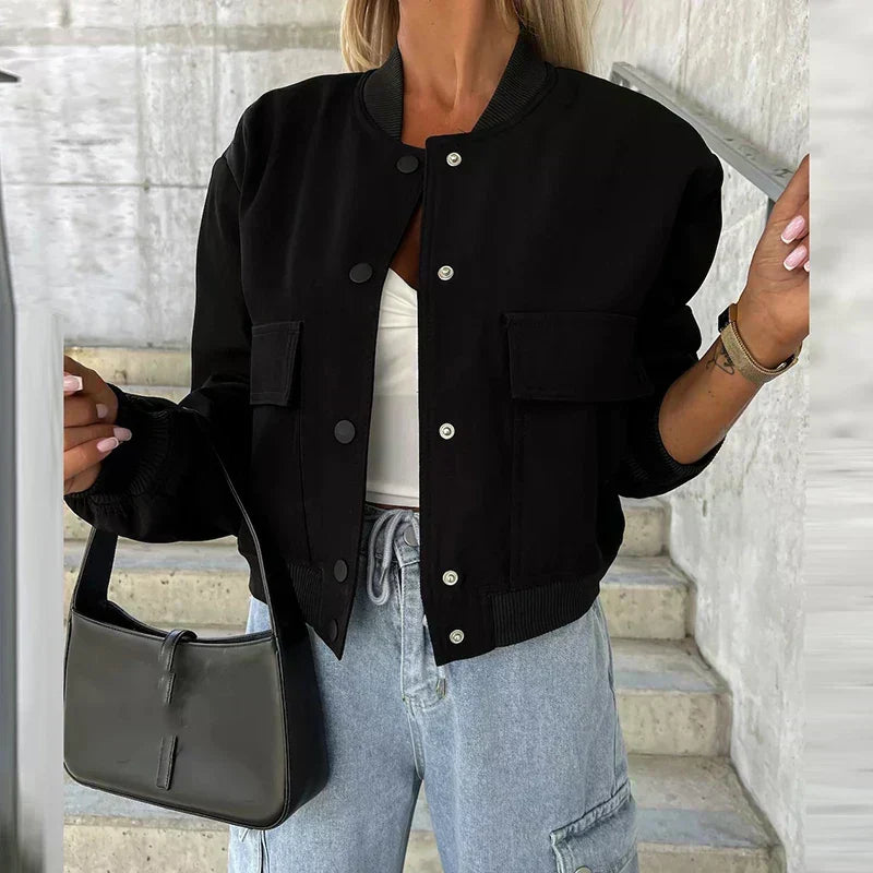 Trendy Women's Bomber Jacket - Casual and Modern