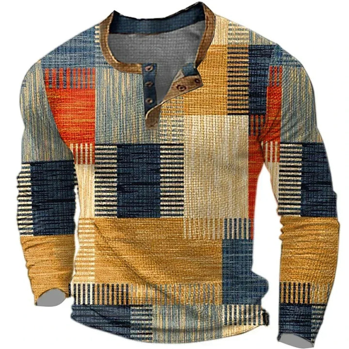 Men's Colorful Long Sleeve Shirt for Effortless Style