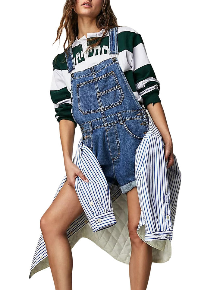 Sleeveless Denim Overall Jumpsuit for Women Solévia, view 4 - Elena Harper
