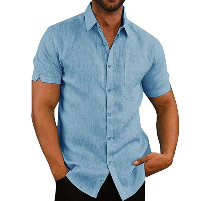 Laurent Monaco Men'S Linen Summer Shirt, view 3 - Elena Harper