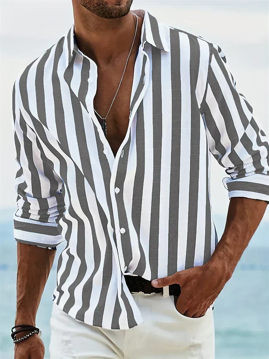 Leonard | Men's Striped Relaxed-Fit Summer Casual Shirt