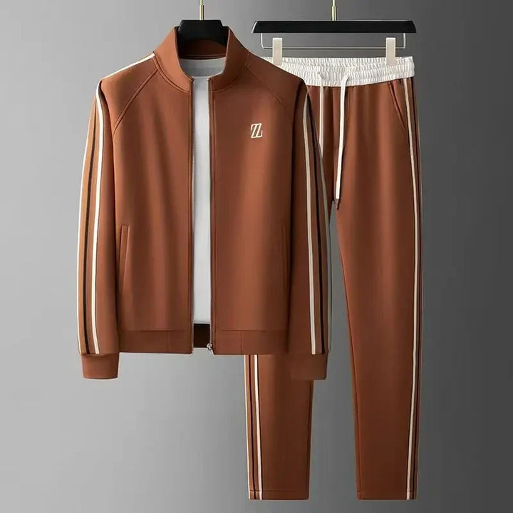 Ladies Jogging Suit with Leather Details and Adjustable Drawstring Pants