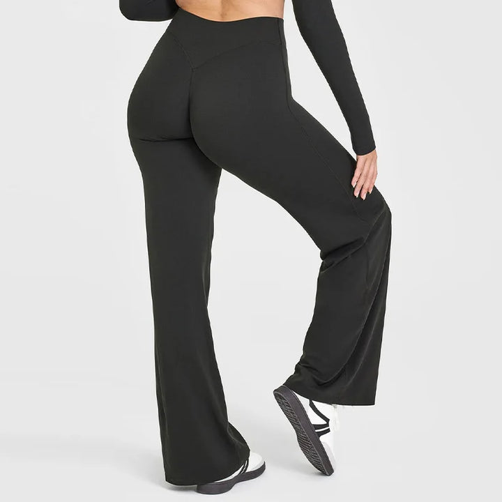 High-waisted wide-leg fluid yoga pants for women