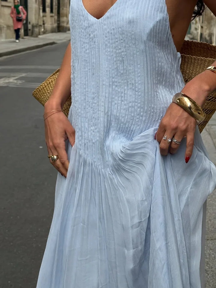 Gabriella Fluid Pleated Dress, view 2 - Elena Harper