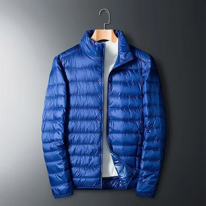 Men's Lightweight Puffer Jacket with Compact Storage Bag