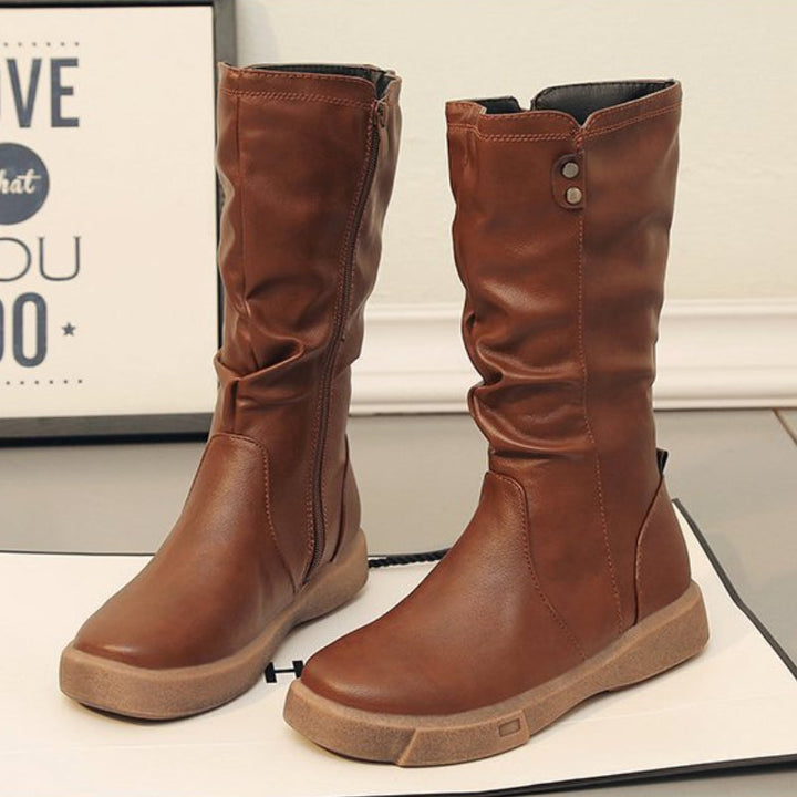 Women's Mid-Calf Boots with Side Zipper Everyday Comfort, view 5 - Elena Harper