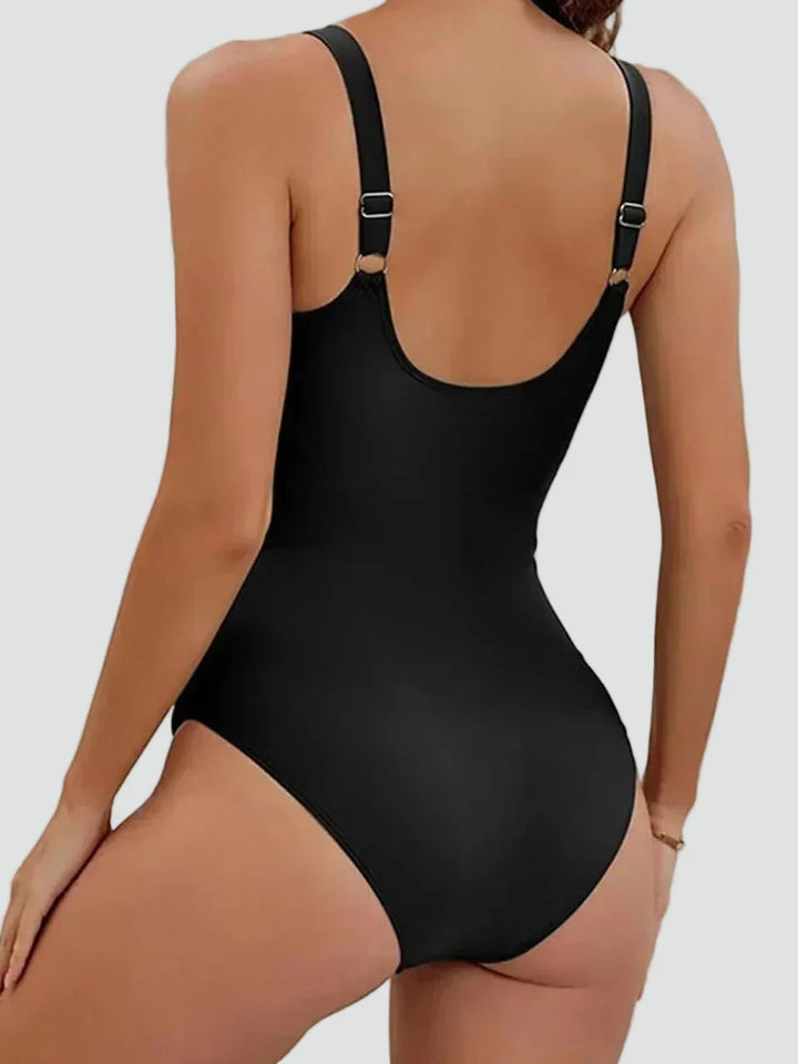 Swimsuit with Ruffles and Heart-Shaped Neckline for Women