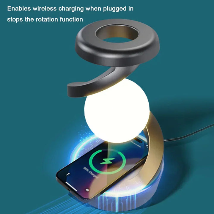 OrbitGlow™ – Drahtloses Handy-Ladegerät & schwebende LED-Lampe
