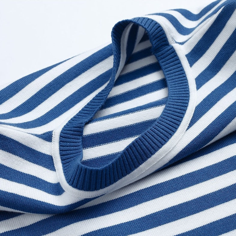 Casual Striped Soft Sweater for Women – Comfortable Long Sleeves