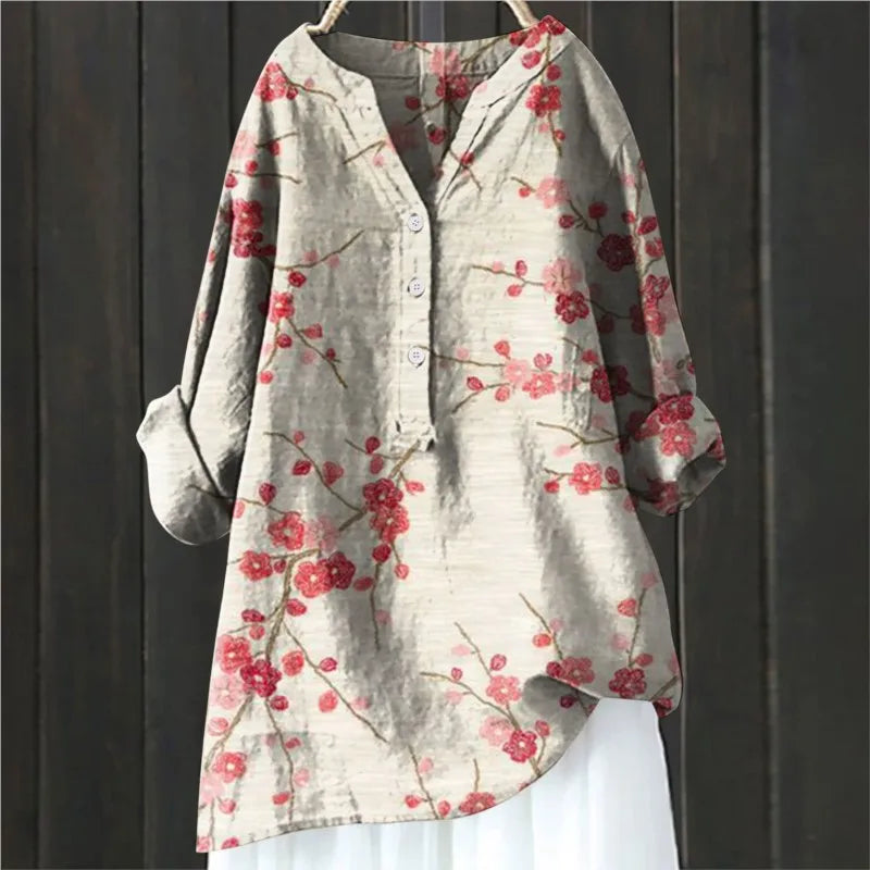 Comfortable Blouse with Floral Pattern