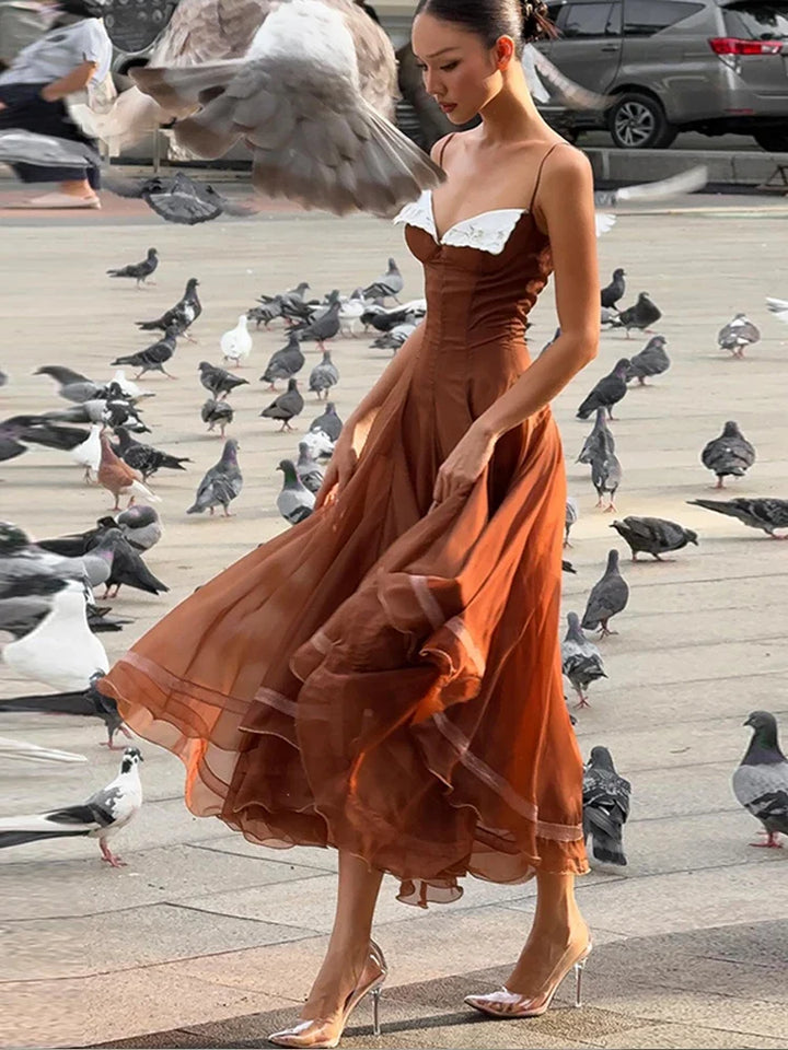 Gianna Floating Chiffon Dress, view 2 - Elena Harper