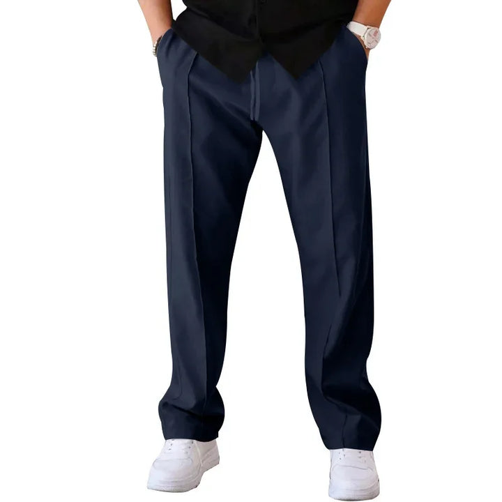 Harrington Oxford Loose-Fit Straight Leg Trousers For Men - Elena Harper