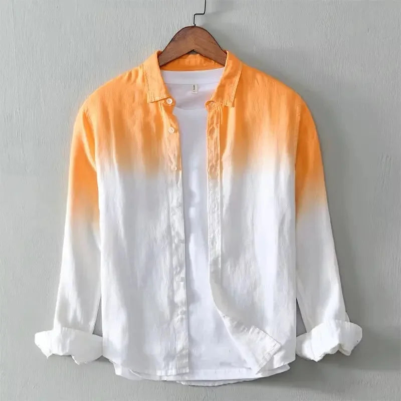 Men's Gradient Relaxed Fit Casual Shirt - Effortless Style