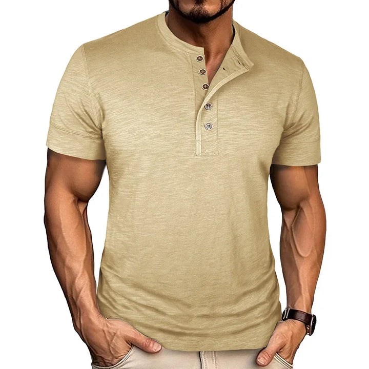 LAURENT MONACO | BUTTON-PLACKET T-SHIRT FOR MEN