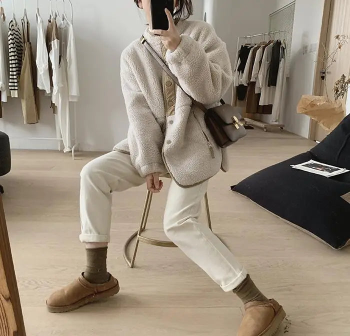Women's Premium Teddy Jacket – Elegant Cozy Coat
