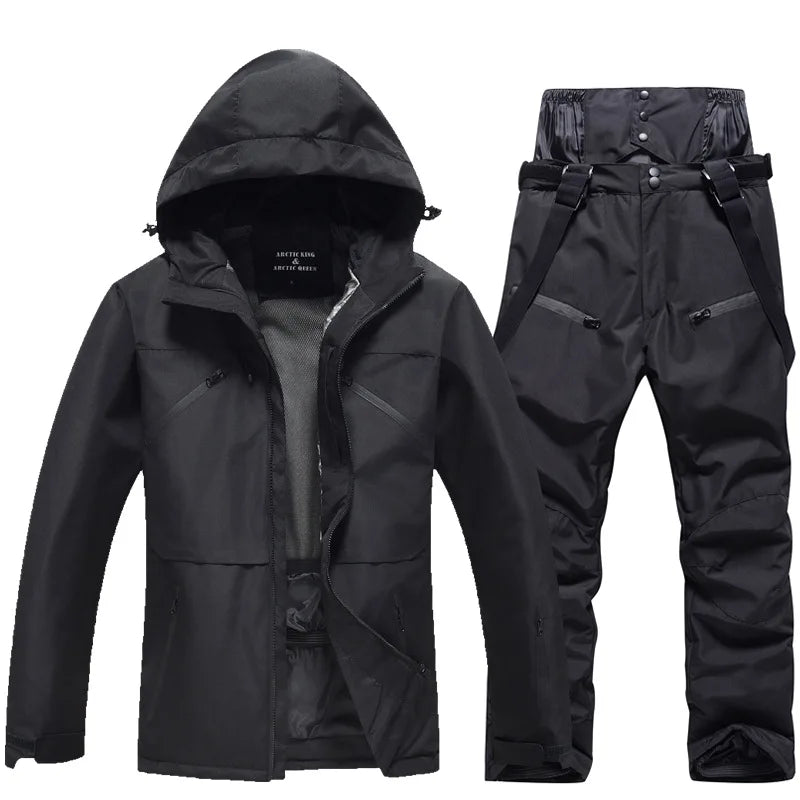 Unisex Insulated Winter Ski Suit – Breathable Jacket and Pants for Snowboarding