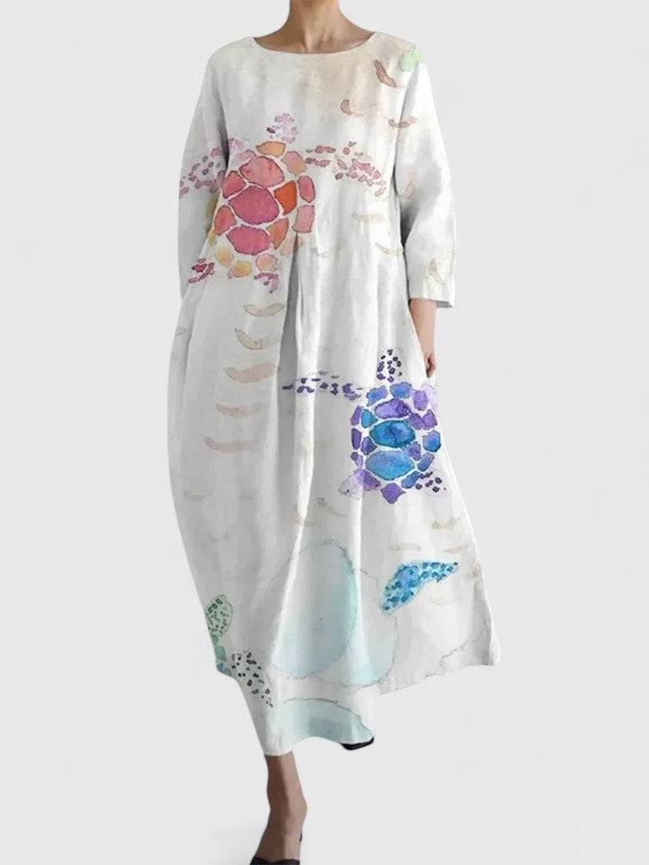 Emma & Rose Cape Town Margaritte™ stylish midi dress with a flowy silhouette and elegant design, shown in the image.