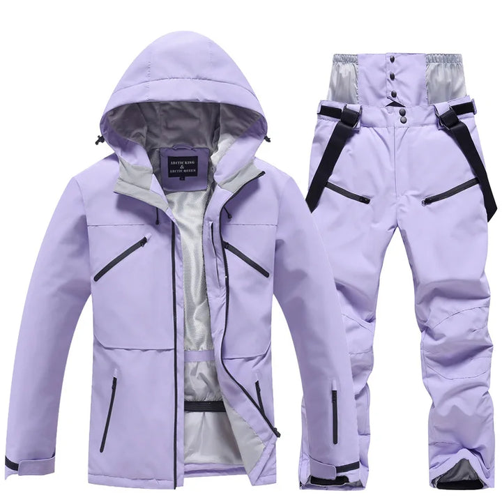 Unisex Insulated Winter Ski Suit – Breathable Jacket and Pants for Snowboarding