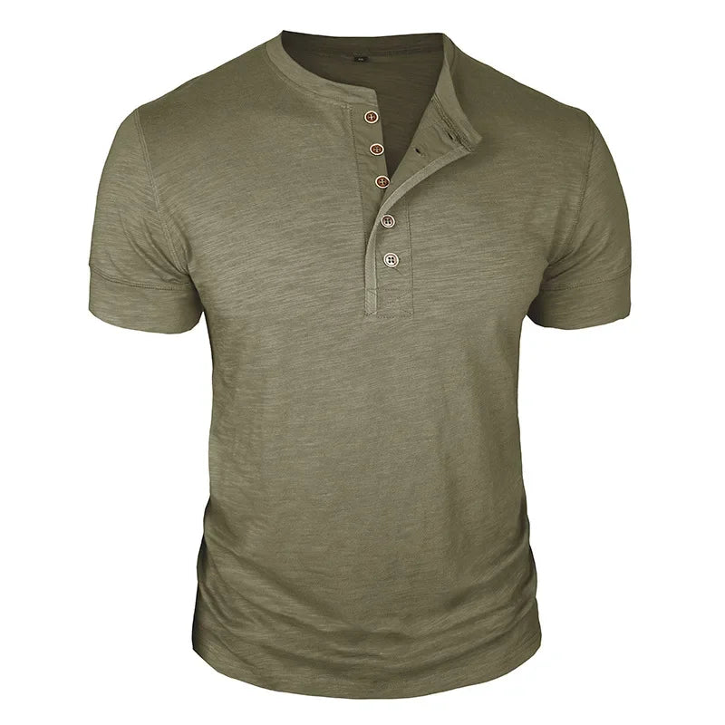 LAURENT MONACO | BUTTON-PLACKET T-SHIRT FOR MEN