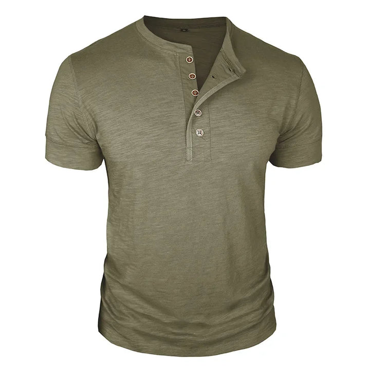 LAURENT MONACO | BUTTON-PLACKET T-SHIRT FOR MEN
