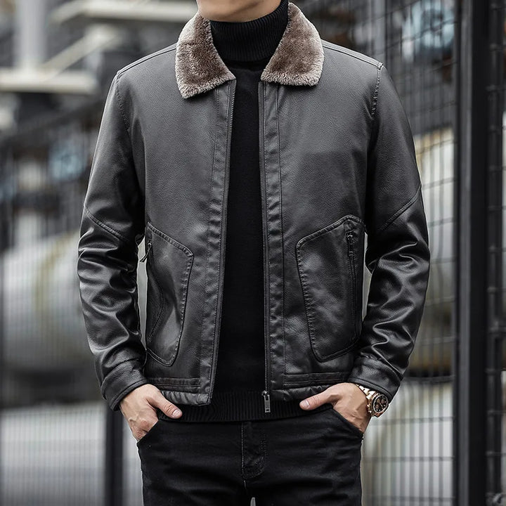 Men's Jacket with Wool Collar - Romain