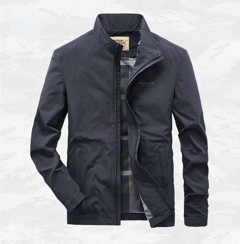 Men's Waterproof and Windproof Zippered Outer Jacket – Durable Protection