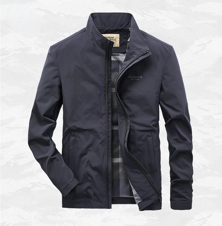 Men's Waterproof and Windproof Zippered Outer Jacket – Durable Protection