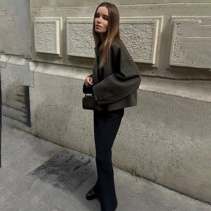 High Collar Soft Jacket - Irvène