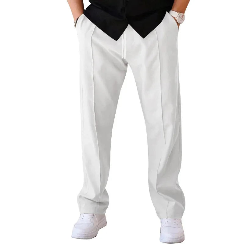Harrington Oxford Loose-Fit Straight Leg Trousers For Men - Elena Harper