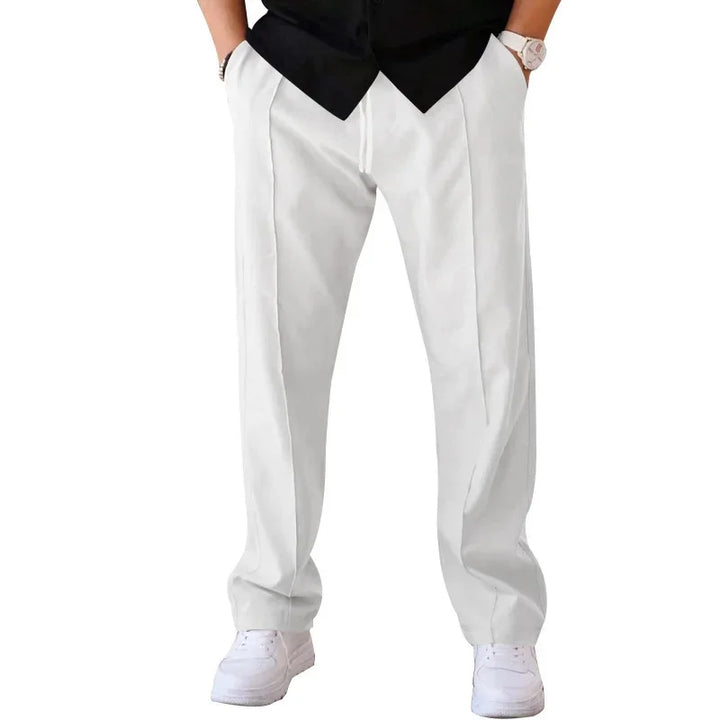 Harrington Oxford Loose-Fit Straight Leg Trousers For Men - Elena Harper